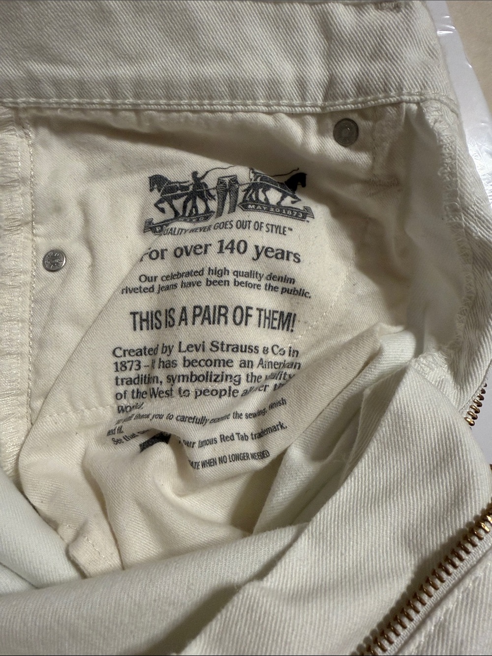 Levi's 514 Men's White Straight-Leg Jeans Stretch 32”X32” NWOT - Picture 10 of 11